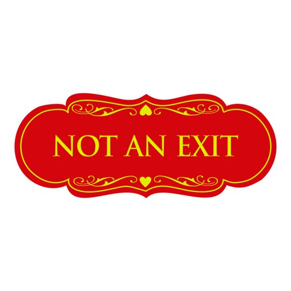 Designer Not An Exit Sign(Red/Yellow) - Small