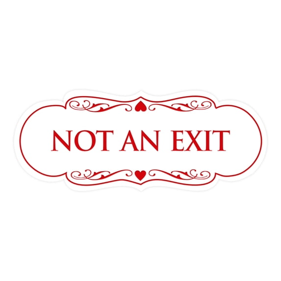 Designer Not An Exit Sign(White/Red) - Large