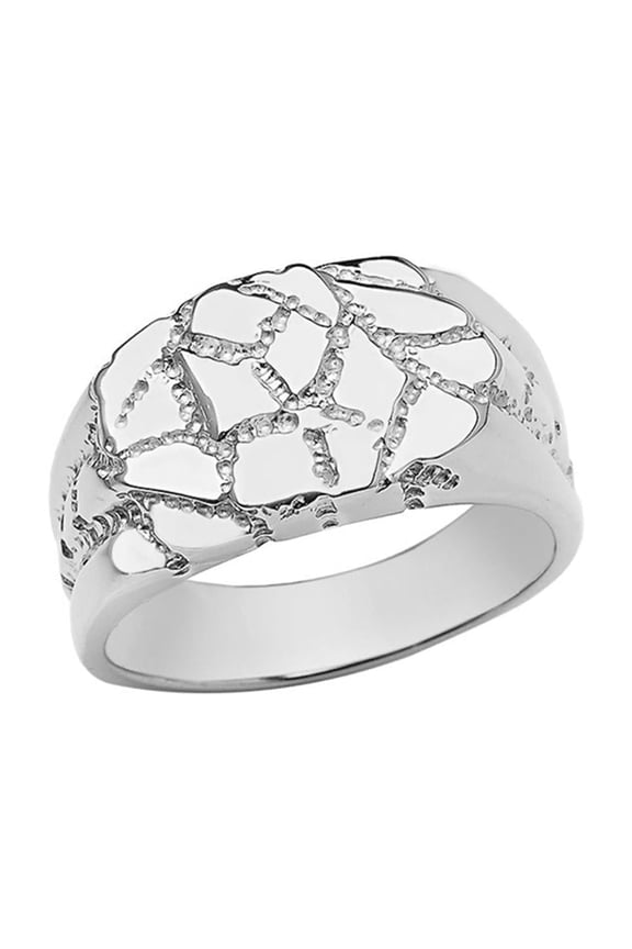 Designer Nugget Ring in Sterling Silver (8.25)