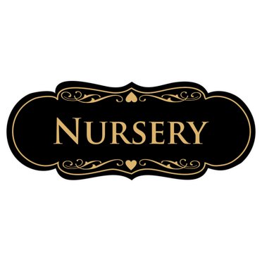 Designer Nursery Sign(Black /Gold) - Small