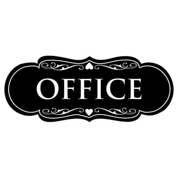 Designer OFFICE Sign - Black - Large