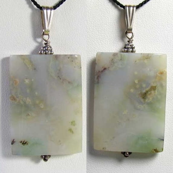 Designer! Ocean Jasper Bead & Sterling Silver Pendant 503533D