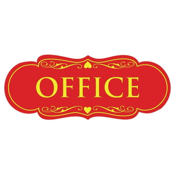 Designer Office Sign(Red/Yellow) - Small
