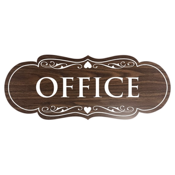 Designer Office Sign(Walnut) - Medium