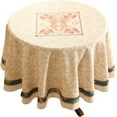 thumbnail image 1 of Designer Orange Tablecloth for Round Tables,Pineapple Tree Pattern Linen Tablecloth,Tropical Style Fruit Table Cover Cloth Decorative for Kitchen Dining Room, Diameter 60", 1 of 6