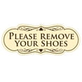 thumbnail image 1 of Designer PLEASE REMOVE YOUR SHOES Thank You Sign - Ivory / Dark Brown Large, 1 of 2