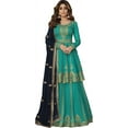 thumbnail image 1 of Designer Pakistani Indian Stitched Salwar Kameez Anarkali Lengha Dupatta Suits ( Sky Blue, 5XL - 52 ), 1 of 5
