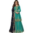 thumbnail image 1 of Designer Pakistani Indian Stitched Salwar Kameez Anarkali Lengha Dupatta Suits ( Sky Blue, M - 40 ), 1 of 5