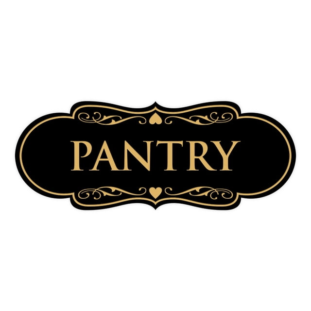Designer Pantry Sign (Black Gold) Large