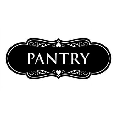 Designer Pantry Sign (Black) - Large