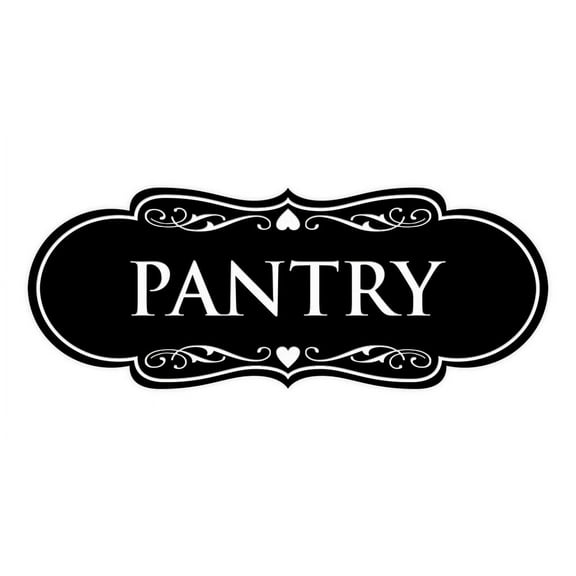 Designer Pantry Sign (Black) - Large