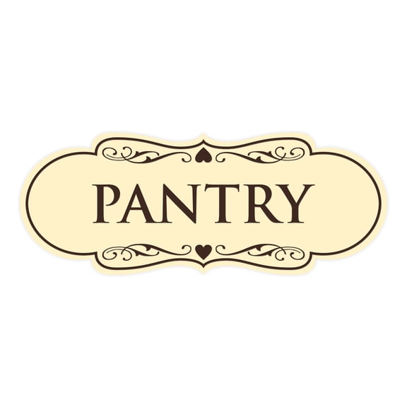 Designer Pantry Sign (Ivory/Dark Brown) - Large