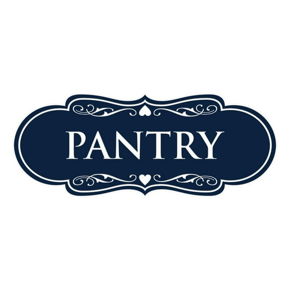 Designer Pantry Sign (Navy Blue / White) - Large