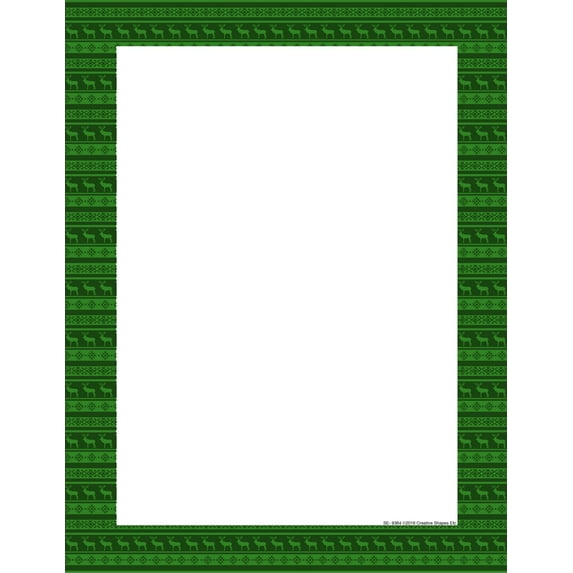 SHAPES ETC. Designer Paper - Holiday Green Deer (50 Sheet Package)