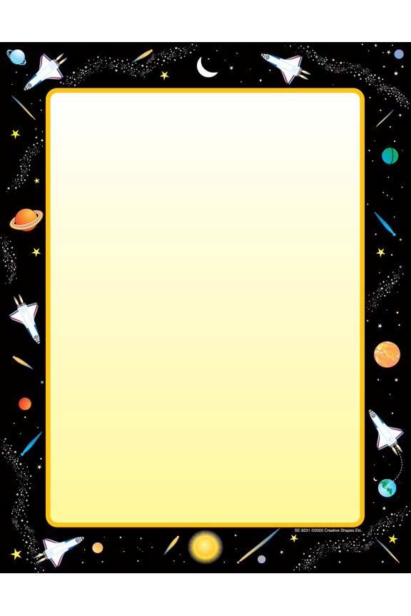 SHAPES ETC.   Designer Paper - Space (50 Sheet Package)
