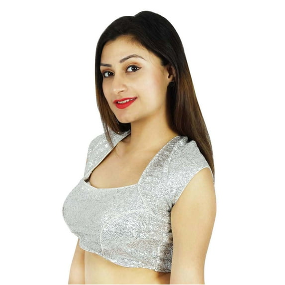 Designer Party Wear Bollywood Crop-Top Dense Sequins Choli Ready-Made Blouse