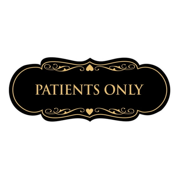 Designer Patients Only Sign(Black Gold) - Large