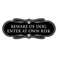 thumbnail image 1 of Designer Paws, Beware of Dog Enter at Own Risk Sign (Black) - Medium, 1 of 5