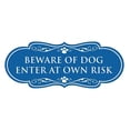 thumbnail image 1 of Designer Paws, Beware of Dog Enter at Own Risk Sign (Blue) - Medium, 1 of 5