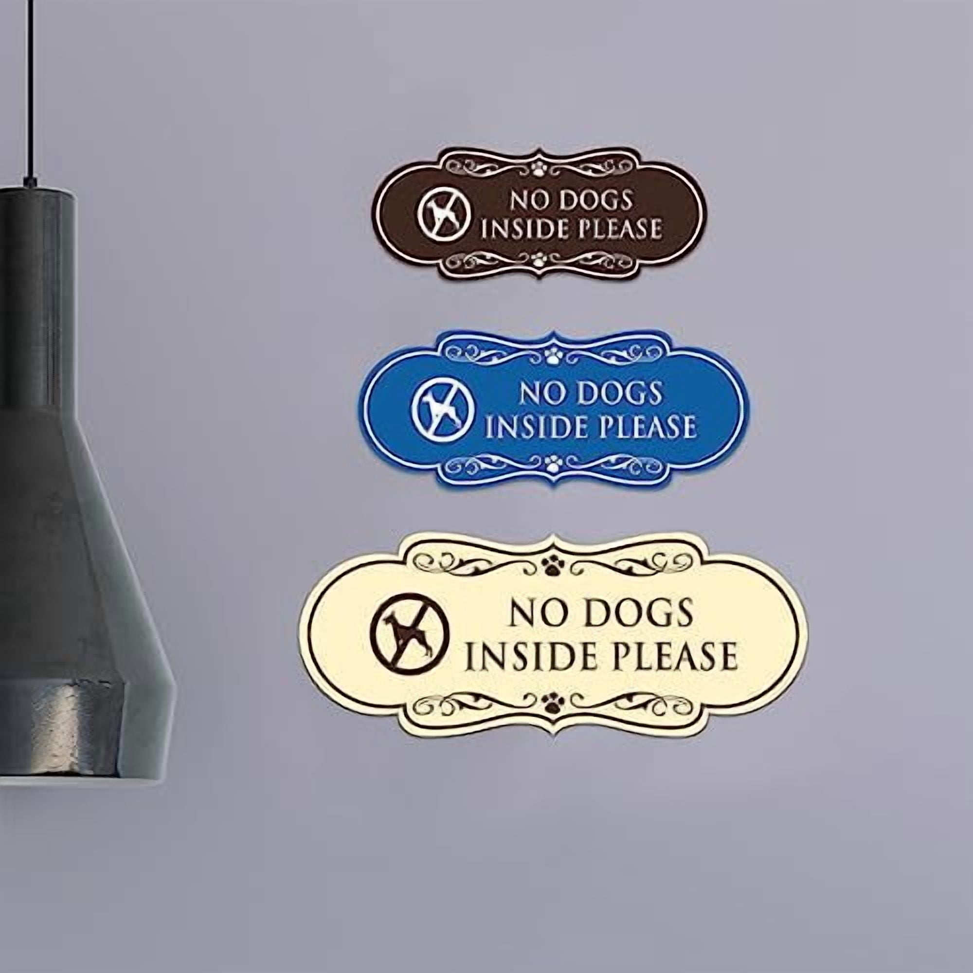 Designer Paws, No Dogs Inside Please Sign (White/Red) - Medium ...