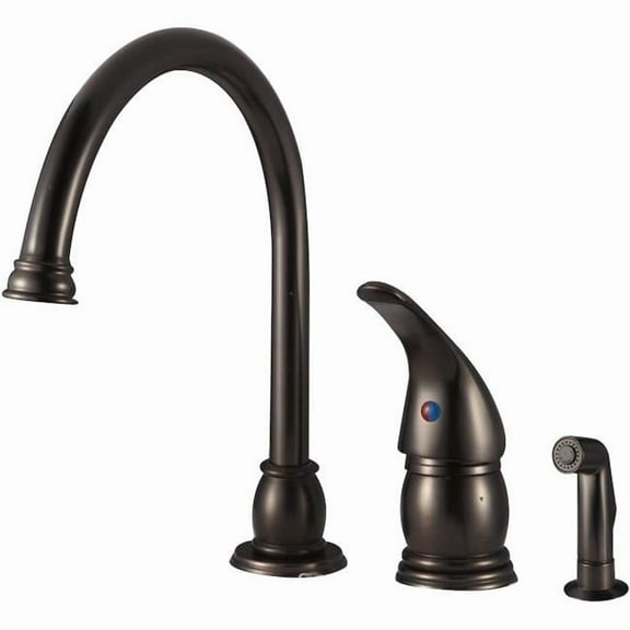 Designer Pedestal Goose Neck Rv Kitchen Faucet, Venetian Bronze