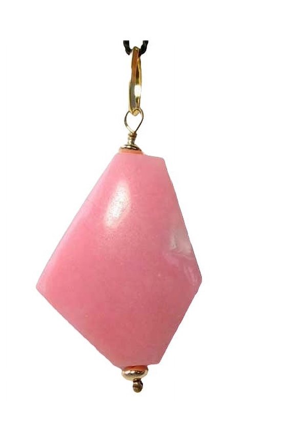 Designer! Pink Peruvian Opal & Vermeil Pendant | 1 1/2" Long |