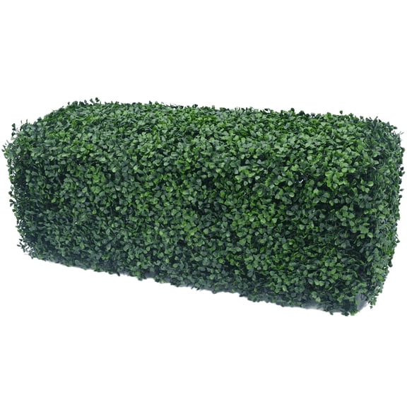 Designer Plants USA Dark Artificial Boxwood Hedge 40"L x 10"H Commercial Grade UV Resistant