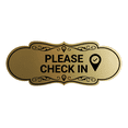 thumbnail image 1 of Designer Please Check In Sign (Brushed Gold) - Large, 1 of 4