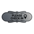 thumbnail image 1 of Designer Please Check In Sign (Brushed Silver) - Large, 1 of 4