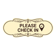 thumbnail image 1 of Designer Please Check In Sign (Ivory/Dark Brown) - Small, 1 of 4