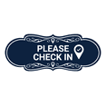 thumbnail image 1 of Designer Please Check In Sign (Navy Blue / White) - Large, 1 of 4