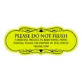 thumbnail image 1 of Designer Please Do Not Flush Etiqutte Sign(Yellow / Black) - Medium, 1 of 6