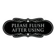 thumbnail image 1 of Designer Please Flush After Using Sign (Black / Silver) - Large, 1 of 5