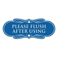 thumbnail image 1 of Designer Please Flush After Using Sign (Blue) - Large, 1 of 5
