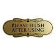 thumbnail image 1 of Designer Please Flush After Using Sign (Brushed Gold) - Large, 1 of 5