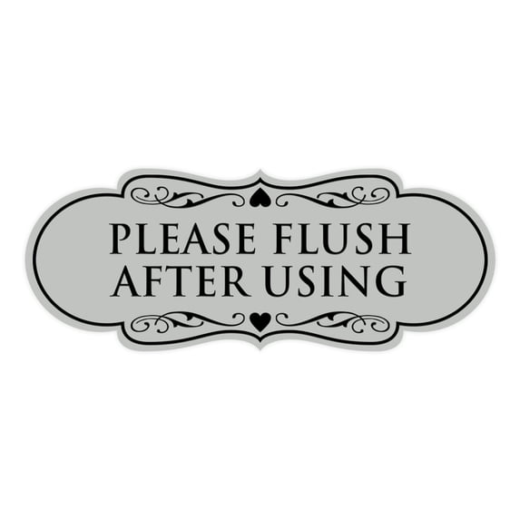 Designer Please Flush After Using Sign (Lt Gray) - Large