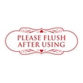 thumbnail image 1 of Designer Please Flush After Using Sign (White/Red) - Small, 1 of 5