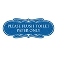 thumbnail image 1 of Designer Please Flush Toilet Paper Only Sign (Blue) - Large, 1 of 5