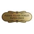 thumbnail image 1 of Designer Please Flush Toilet Paper Only Sign (Brushed Gold) - Medium, 1 of 5