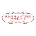 thumbnail image 1 of Designer Please Flush Toilet Paper Only Sign (White/Red) - Medium, 1 of 5