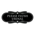 thumbnail image 1 of Designer Please Flush Urinal Sign (Black / Silver) - Medium, 1 of 5