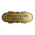 thumbnail image 1 of Designer Please Flush Urinal Sign (Brushed Gold) - Large, 1 of 5