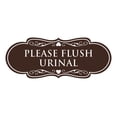 thumbnail image 1 of Designer Please Flush Urinal Sign (Dark Brown) - Large, 1 of 5