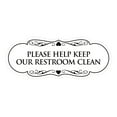 thumbnail image 1 of Designer Please Help Keep Our Restroom Clean Sign(White) - Small, 1 of 6