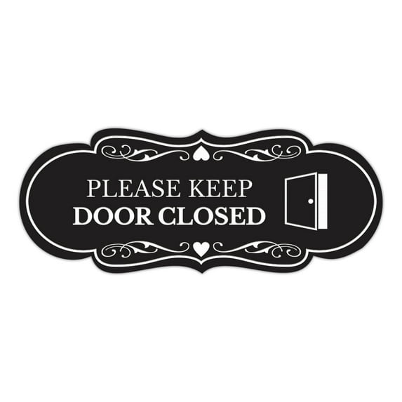 Designer Please Keep Door Closed (Image) Sign (Black) - Small