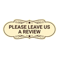 thumbnail image 1 of Designer Please Leave Us a Review Sign (Ivory/Dark Brown) - Small, 1 of 4