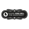 thumbnail image 1 of Designer Please Ring Bell for Assistance (Classic Bell) Sign (Black) - Large, 1 of 5