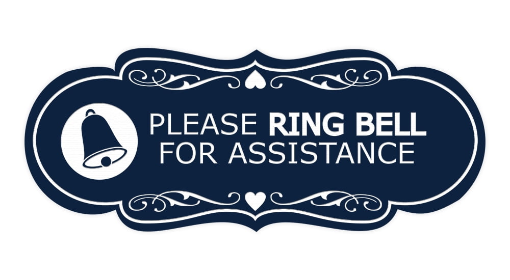 Designer Please Ring Bell for Assistance (Classic Bell) Sign