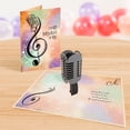 thumbnail image 1 of Designer Pop!, Birthday Pop-Up Greeting Card – Music Note Art Design and 3D Microphone Card for Music Lovers (1 Card with Envelope), 1 of 6
