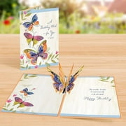 Designer Pop! Pop Up Birthday Card with 3D Butterfly Design - Perfect Birthday Wish Greeting Card, Ideal for Friends, Family or Special Someone